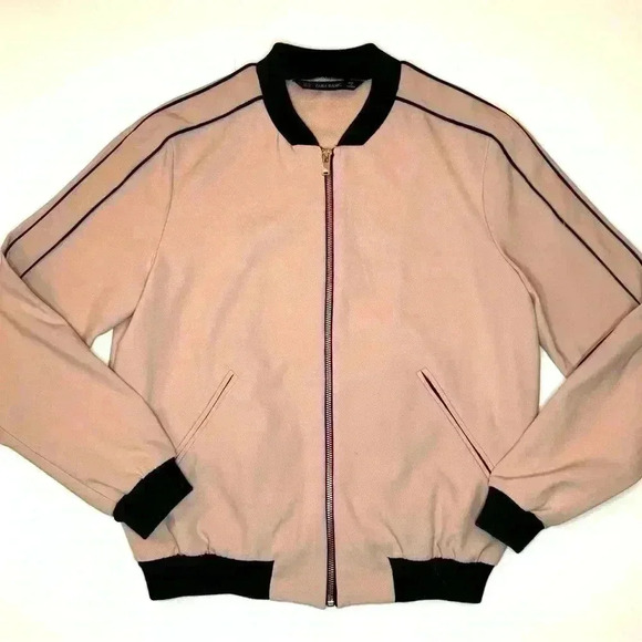 Zara Basic Womens Pink  Bomber Jacket Size XS - Picture 1 of 7